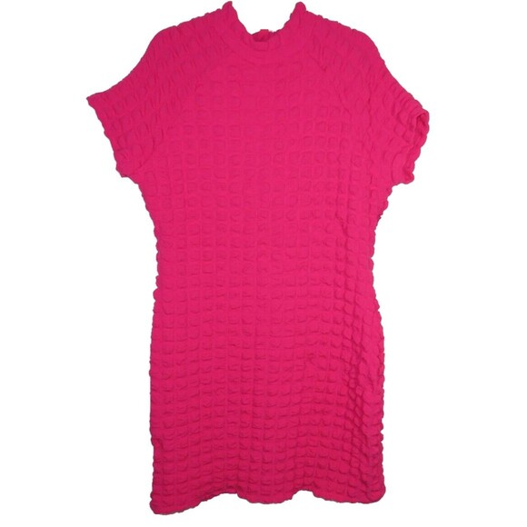 Planet Gold Women's Pink Bubble Texture Mock Neck Bodycon Dress Plus 3XL 20-22 - Picture 6 of 14